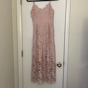 Pink Lace Midi from Express